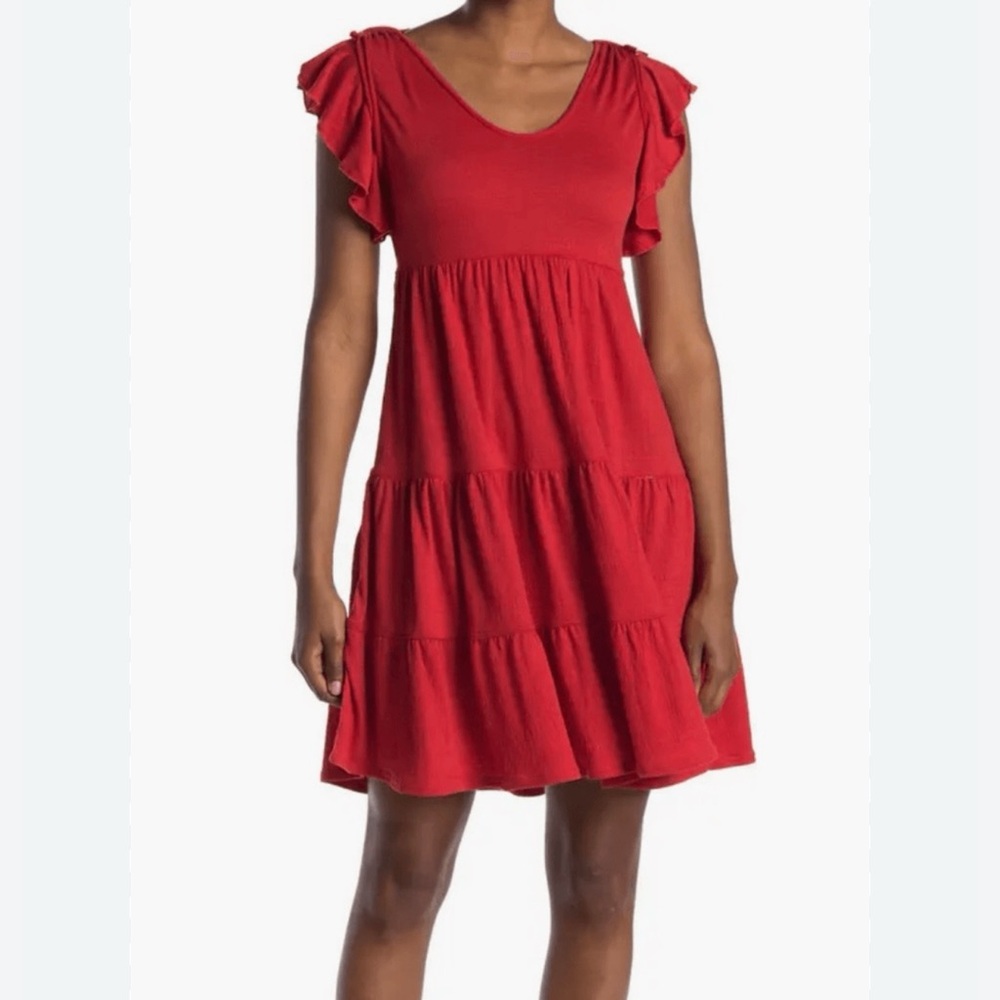 Max Studio Red Tiered Kids Dress